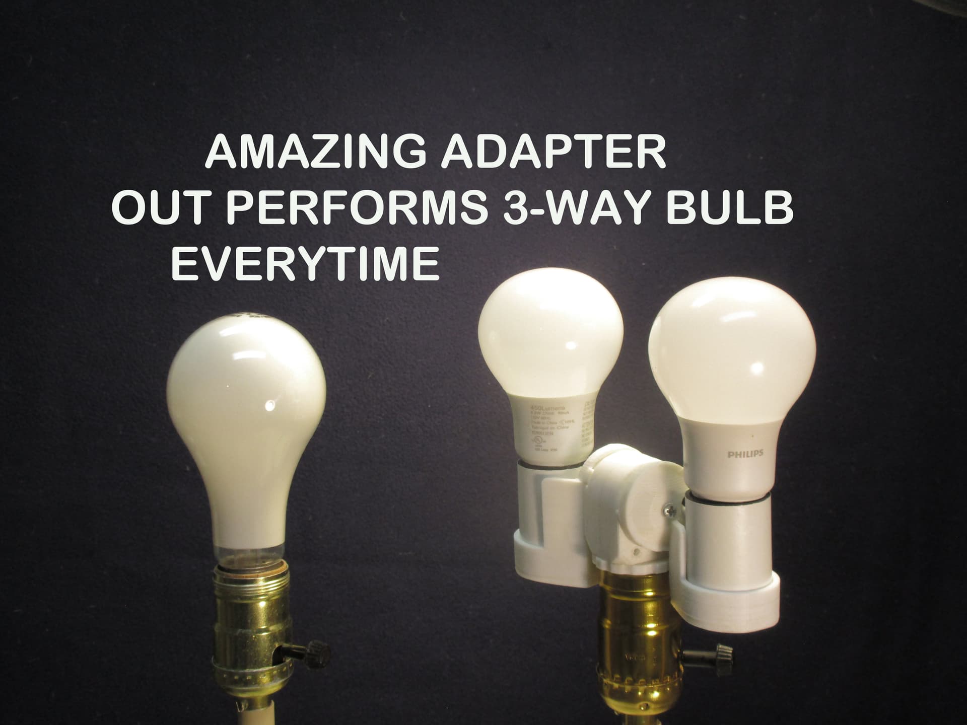 Adjustable Two Bulb Lamp Adapter - Image 3