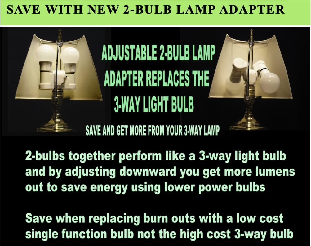 Adjustable Two Bulb Lamp Adapter - Image 1