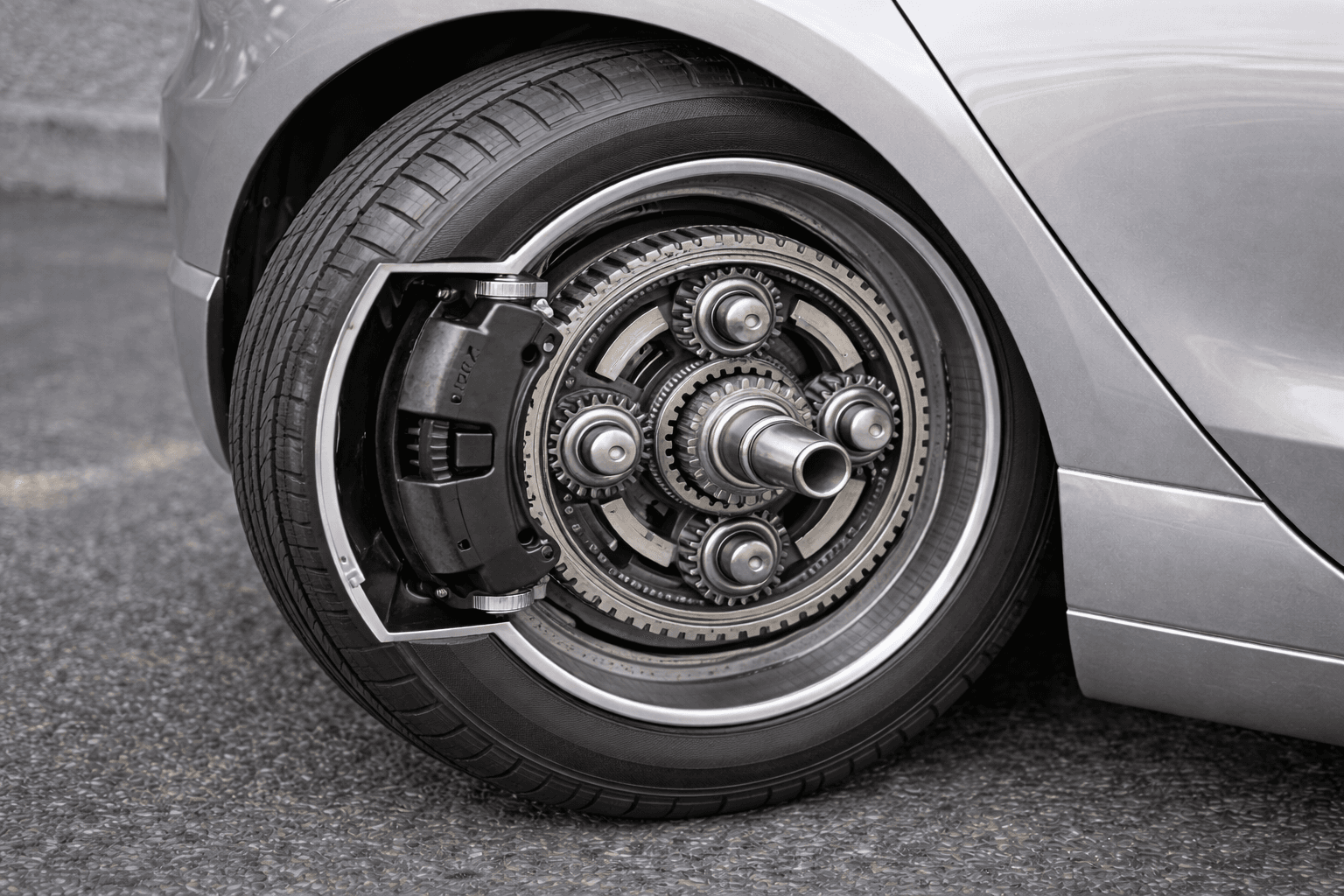 Wheel For Motor Vehicle With Independently Rotating Tire And Planetary Gear System