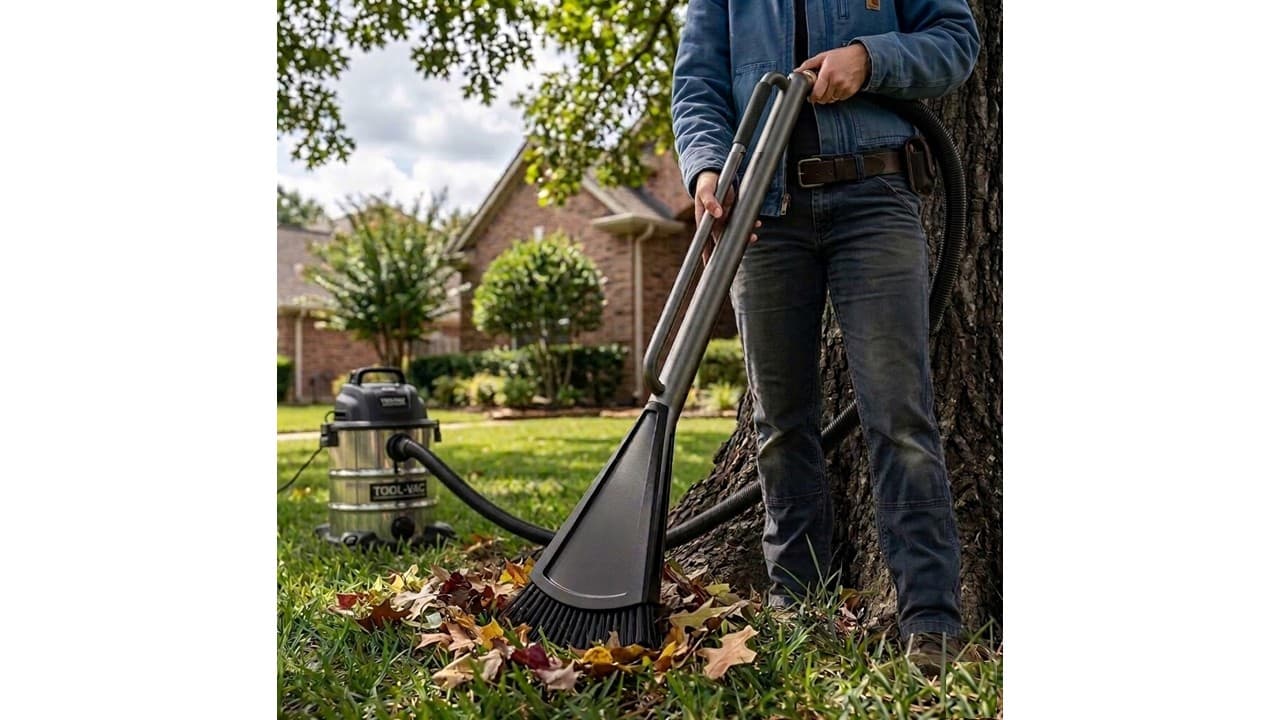 Vacuum Powered Leaf and Debris Raking Device