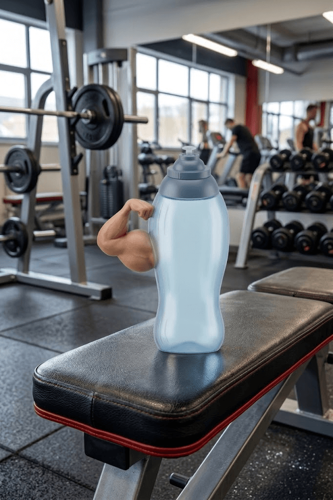 Sport Drink Bottle With Arm Shaped Handle - Image 1